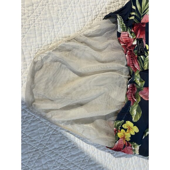 Abercrombie Fitch Mens Swimsuit Medium Navy Pink Floral Hawaiian Board Shorts - Picture 10 of 12